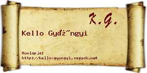 Kello Gyöngyi névjegykártya